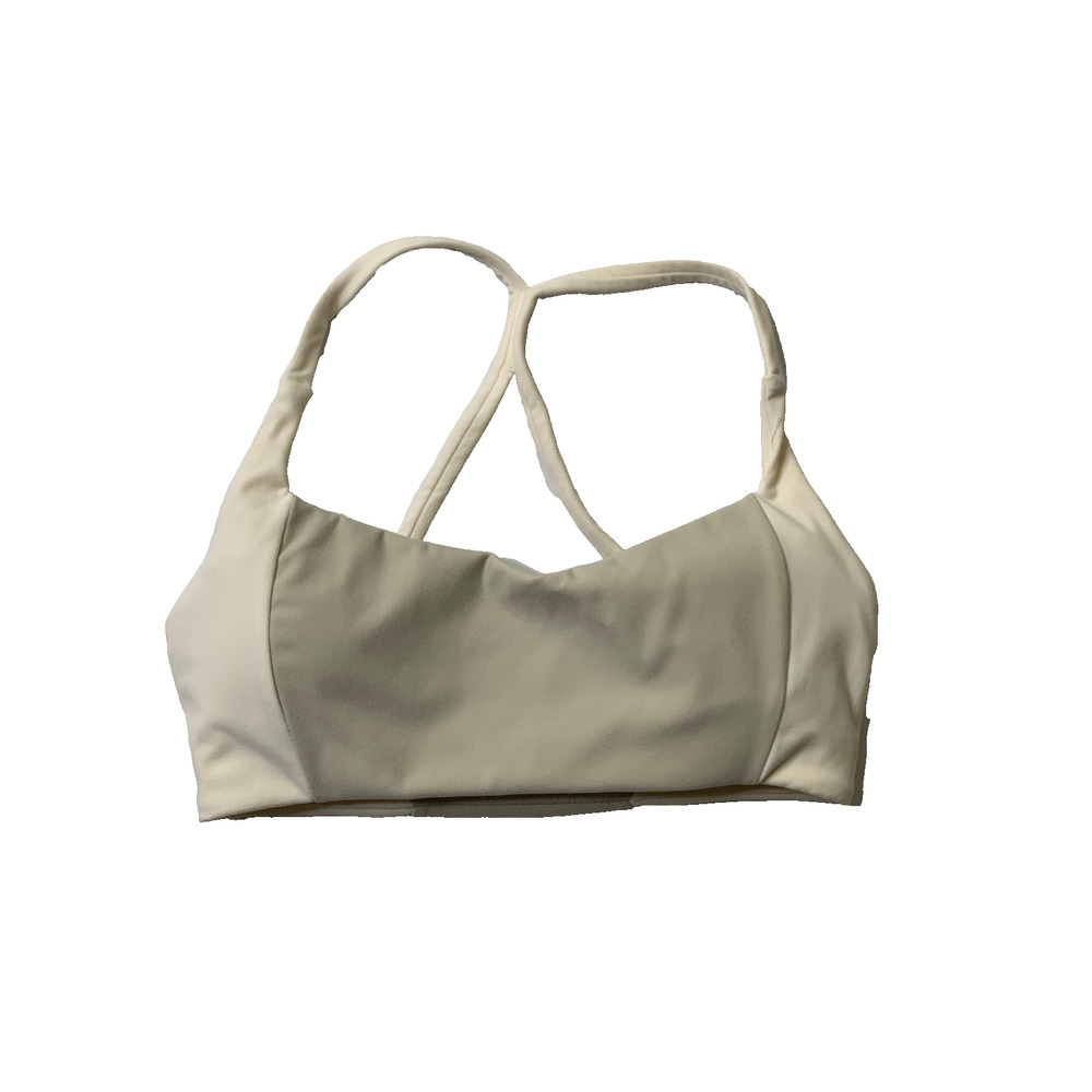 Buffbunny Sports Bra Womens S Small Tan Beige Collection Crisscross Back Yoga